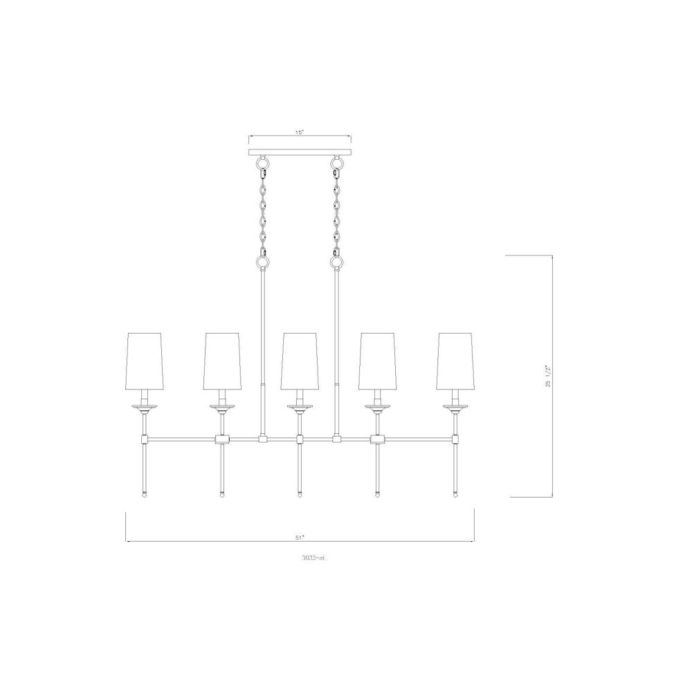 Z-Lite 5 Light Linear Chandelier. Picture 8