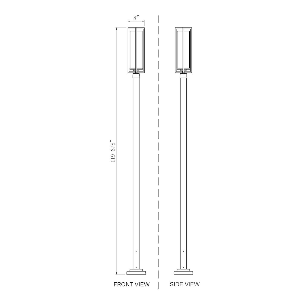 Z-Lite 1 Light Outdoor Post Mounted Fixture. Picture 8