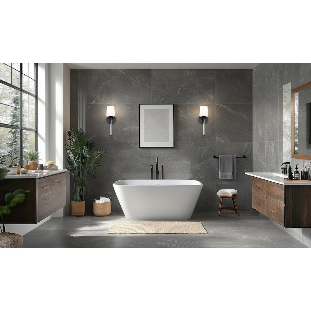 Z-Lite 1 Light Wall Sconce, Matte Black. Picture 6