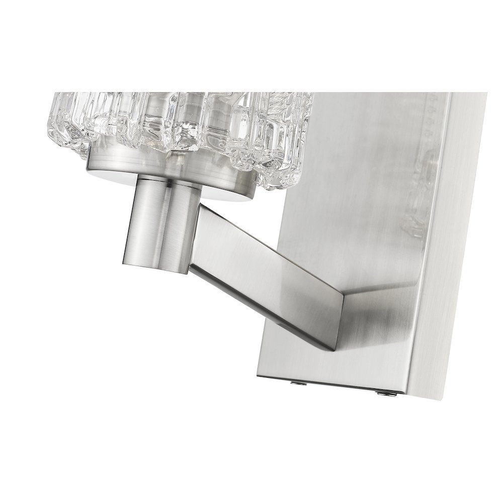 Z-Lite Aubrey 1 Light Wall Sconce in Brushed Nickel Frame Finish. Picture 4