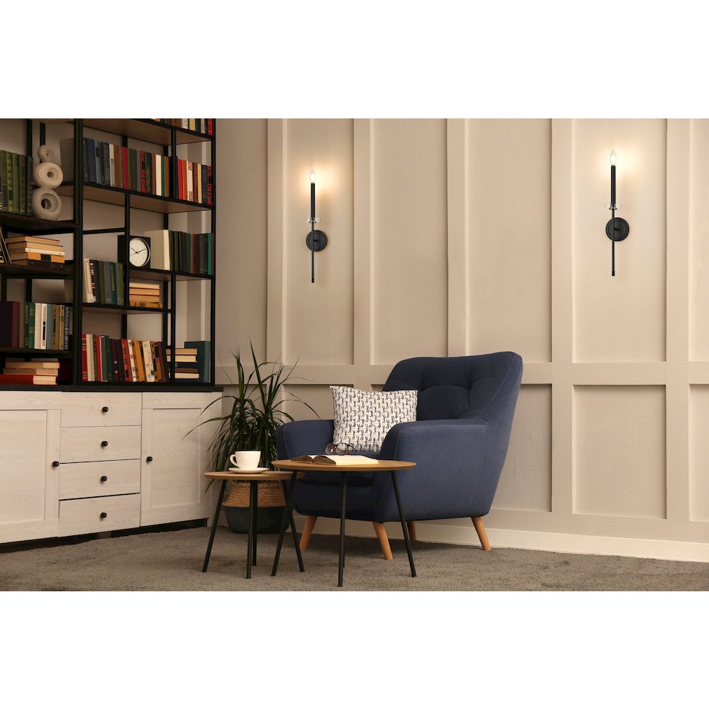 Z-Lite 1 Light Wall Sconce, Matte Black+Mordern Gold. Picture 5