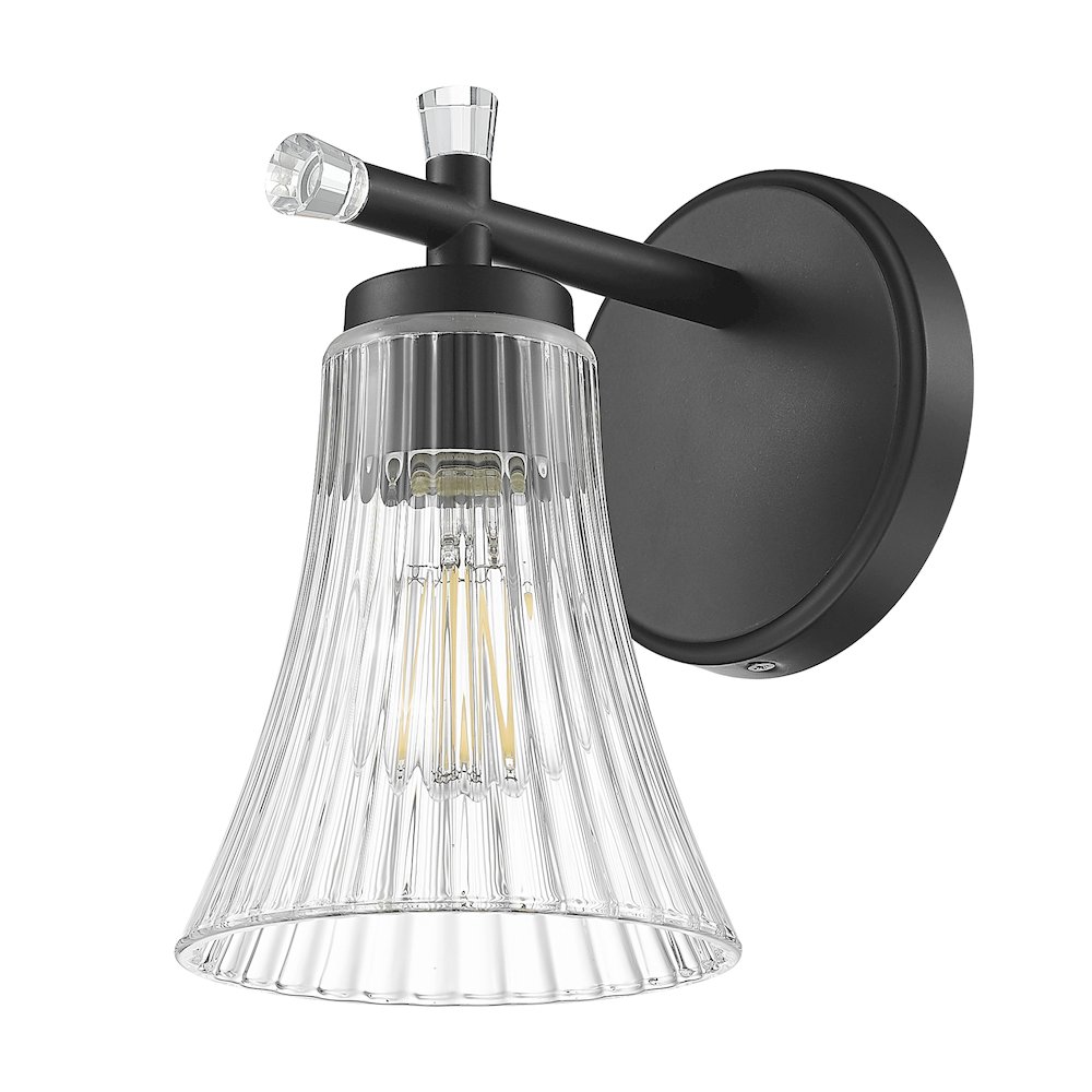 Z-Lite Belle 1 Light Wall Sconce in Matte Black color, Steel frame. Picture 5