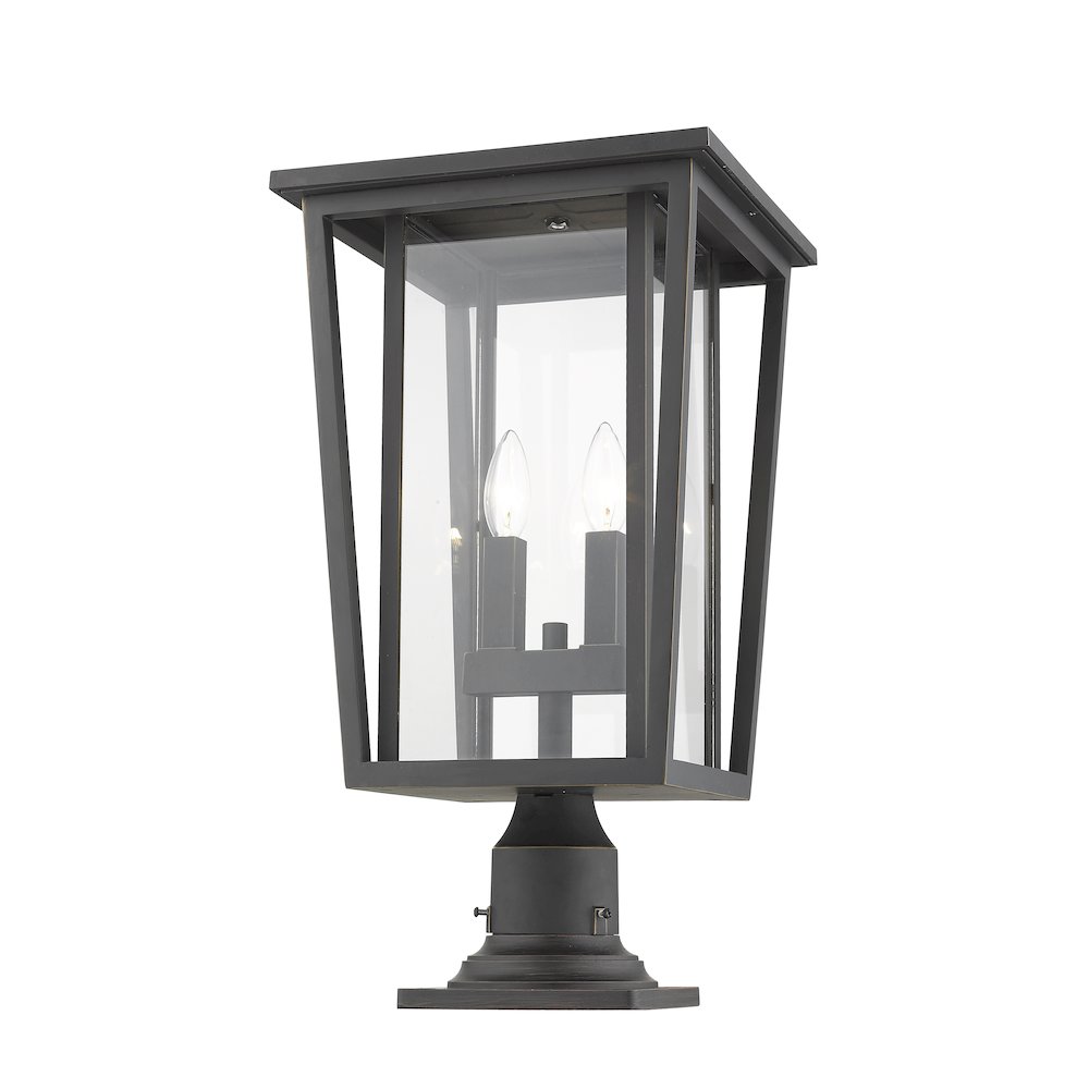 Z-Lite 2 Light Outdoor Pier Mounted Fixture. Picture 1
