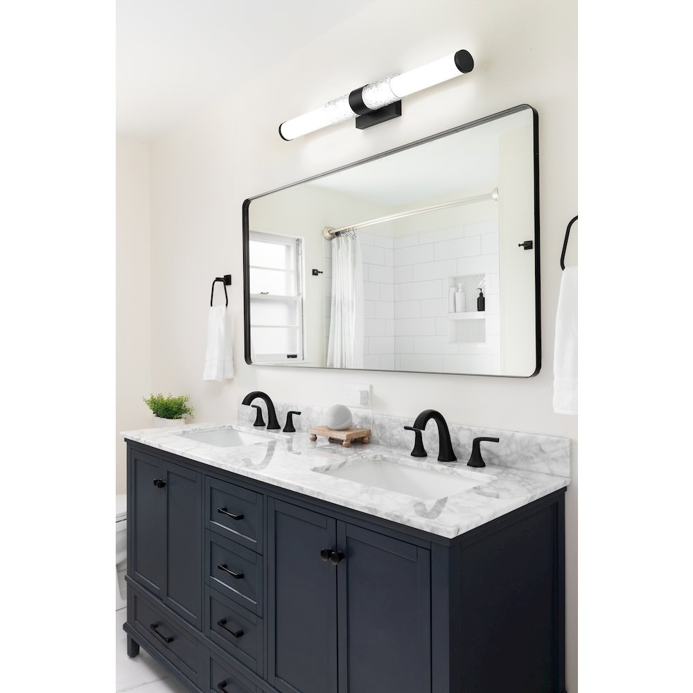 Z-Lite Egon 1 Light Vanity in Matte Black color, Steel frame. Picture 7