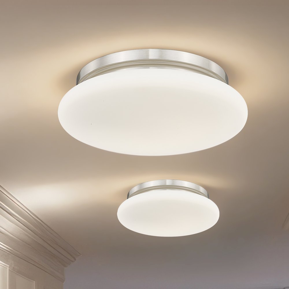 Soleil 1 Light Brushed Nickel Flush Mount. Picture 3