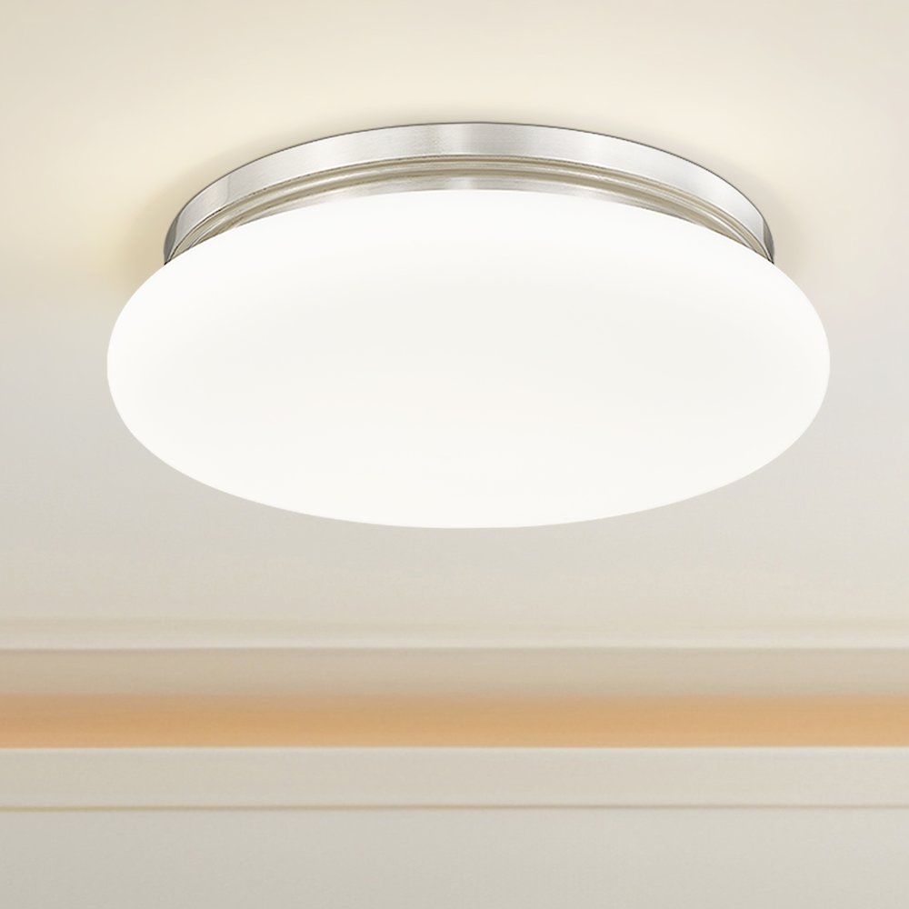 Soleil 1 Light Brushed Nickel Flush Mount. Picture 2