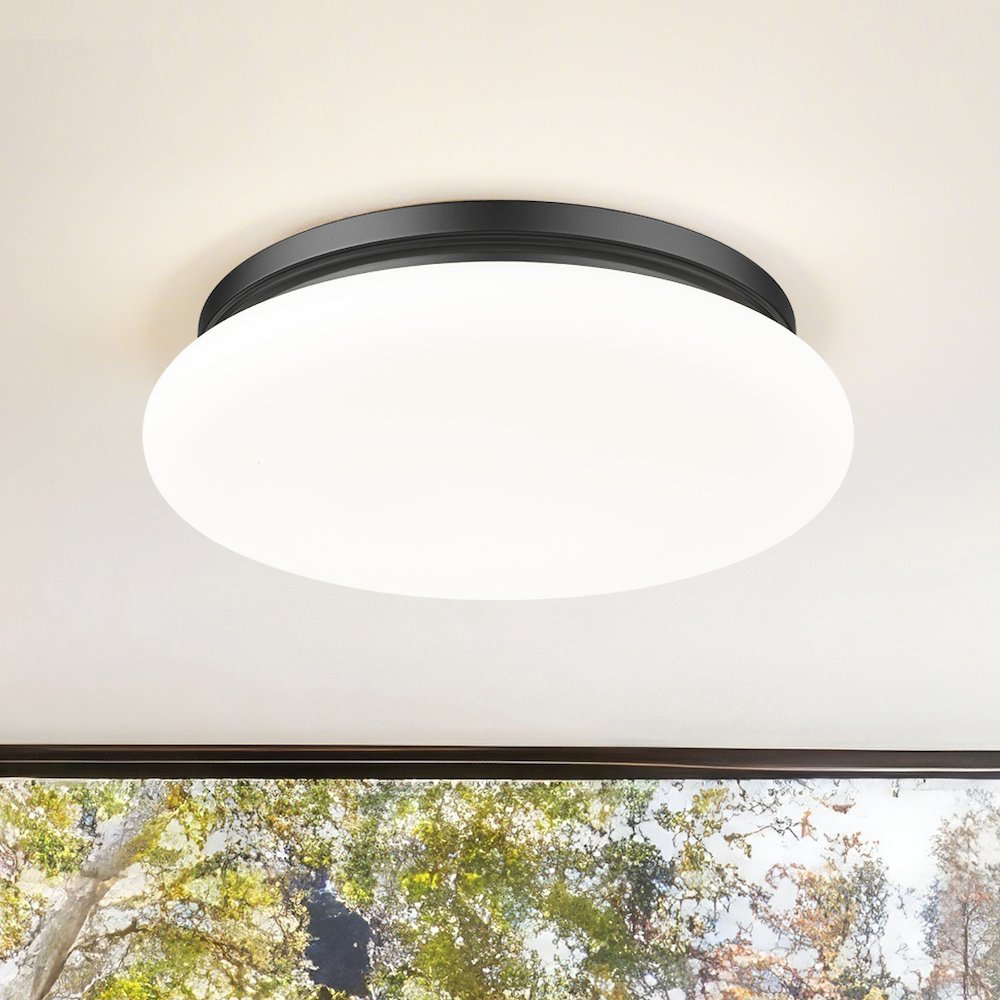 Soleil 1 Light Matte Black Flush Mount. Picture 2