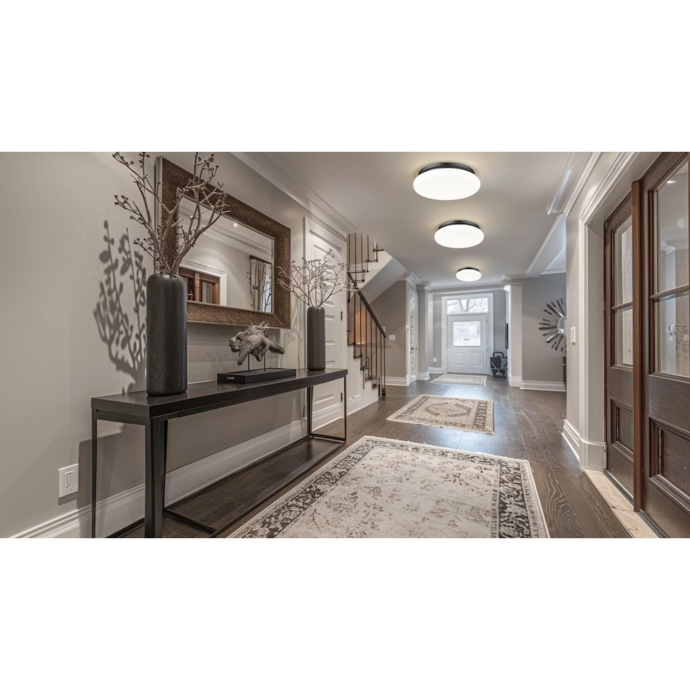 Soleil 1 Light Matte Black Flush Mount. Picture 3