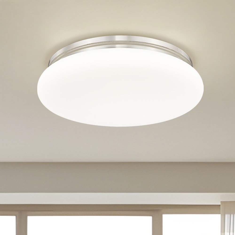 Soleil 1 Light Brushed Nickel Flush Mount. Picture 2
