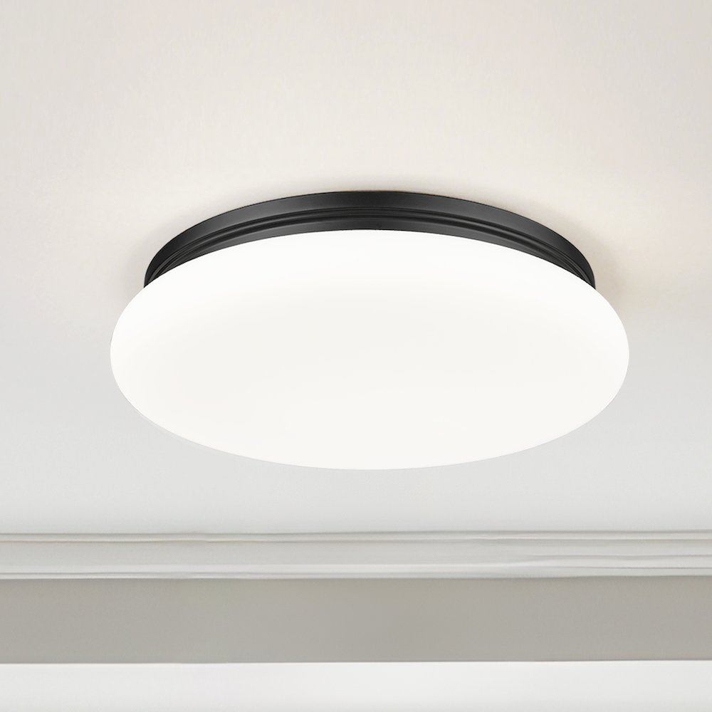 Soleil 1 Light Matte Black Flush Mount. Picture 2