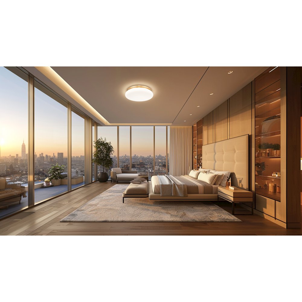 Soleil 1 Light Modern Gold Flush Mount. Picture 2