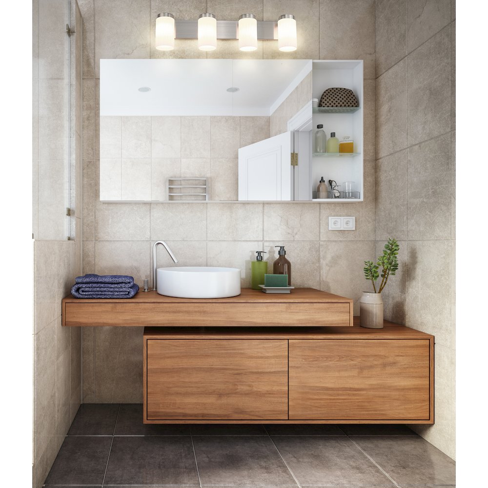 Z-Lite Burk 4 Light Vanity, Brushed Nickel. Picture 7