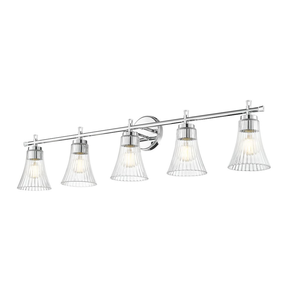 Z-Lite Belle 5 Light Vanity in Chrome color, Steel frame. Picture 3