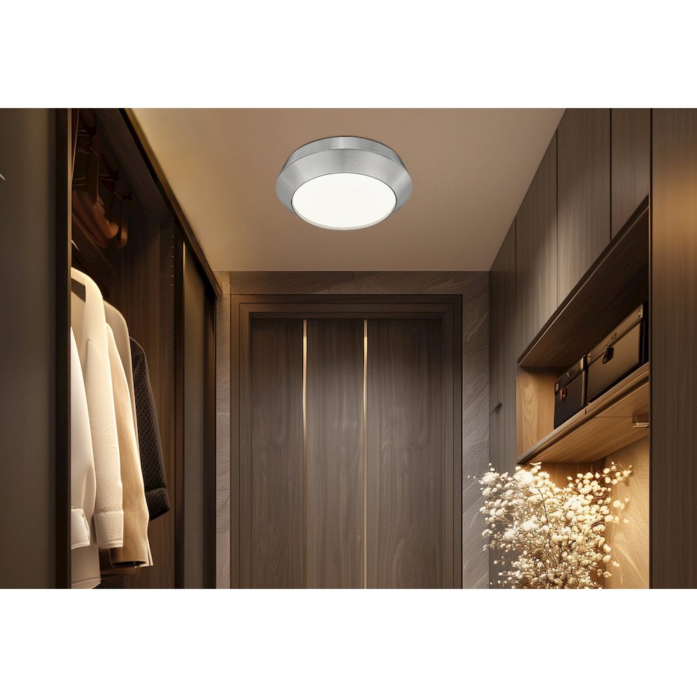 Z-Lite 1 Light Flush Mount, Brushed Nickel. Picture 5