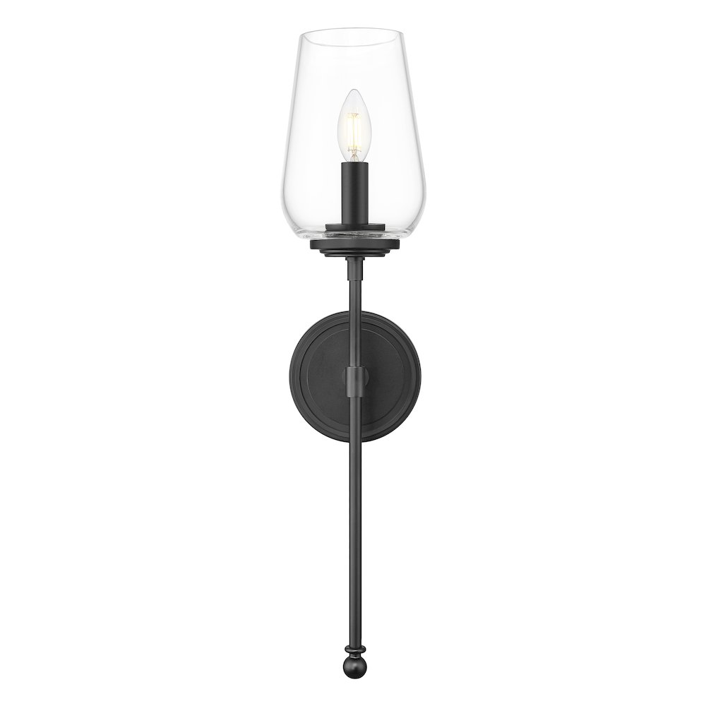 Z-Lite 1 Light Wall Sconce, Matte Black. Picture 2