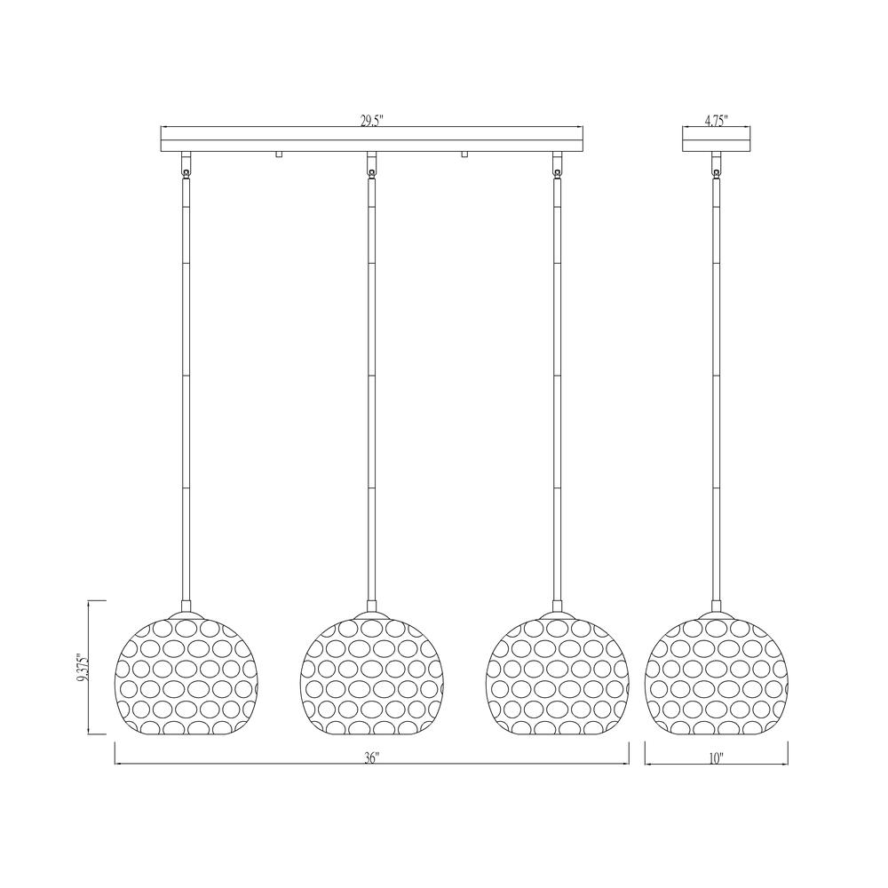 3 Light Linear Chandelier. Picture 6