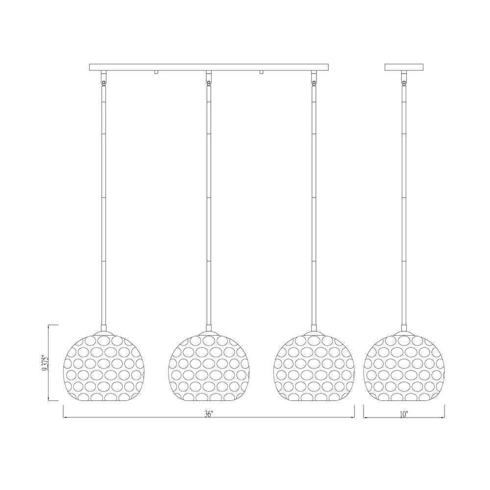 3 Light Linear Chandelier. Picture 6