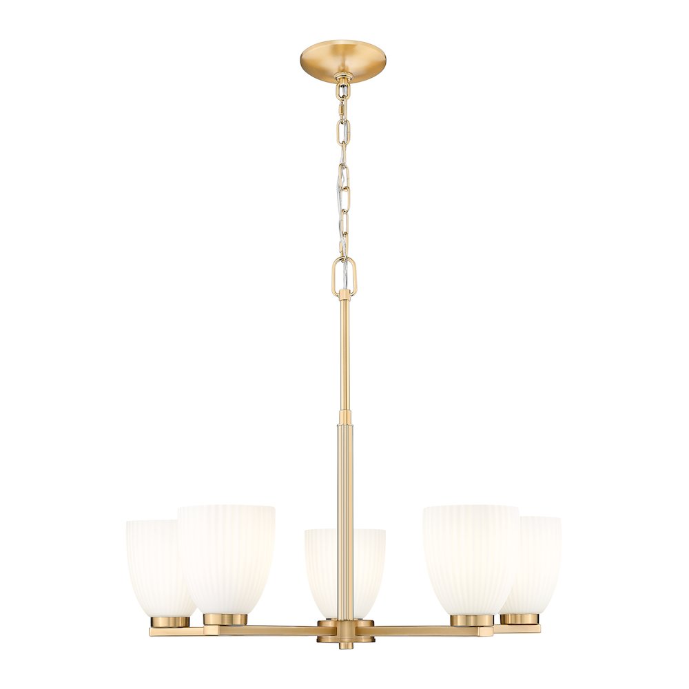 Z-Lite Naya 5 Light Chandelier in Modern Gold color, Steel frame. Picture 1