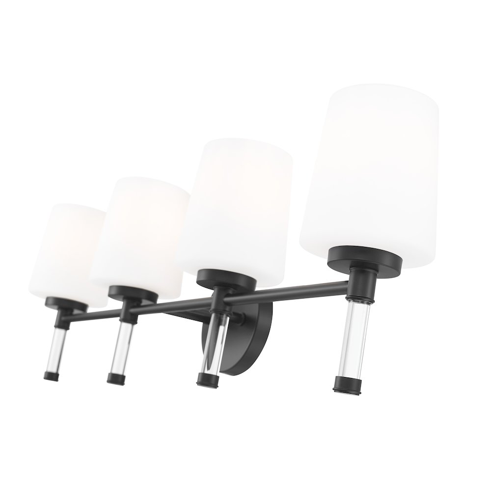 Z-Lite 4 Light Vanity, Matte Black. Picture 4