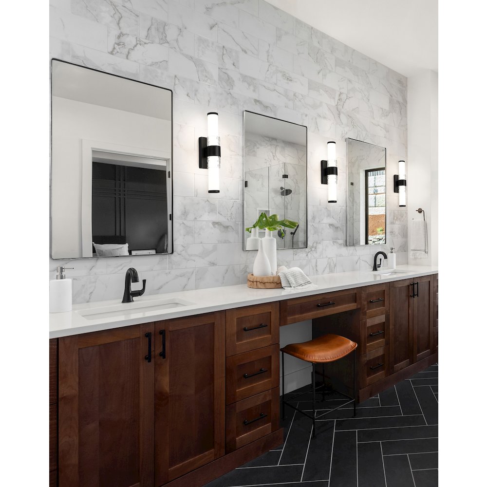 Z-Lite Egon 1 Light Vanity in Matte Black color, Steel frame. Picture 7