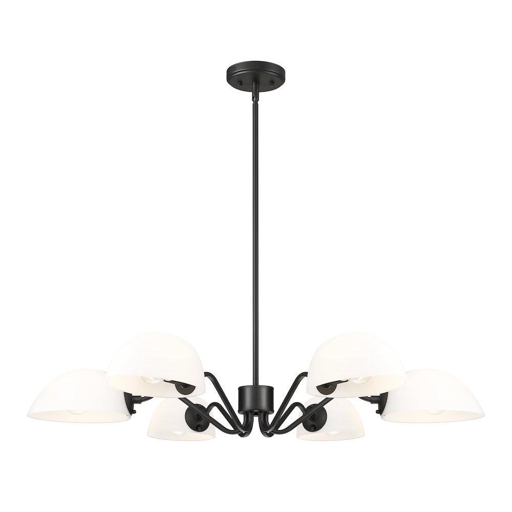 Z-Lite 6 Light Chandelier, Matte Black. Picture 1