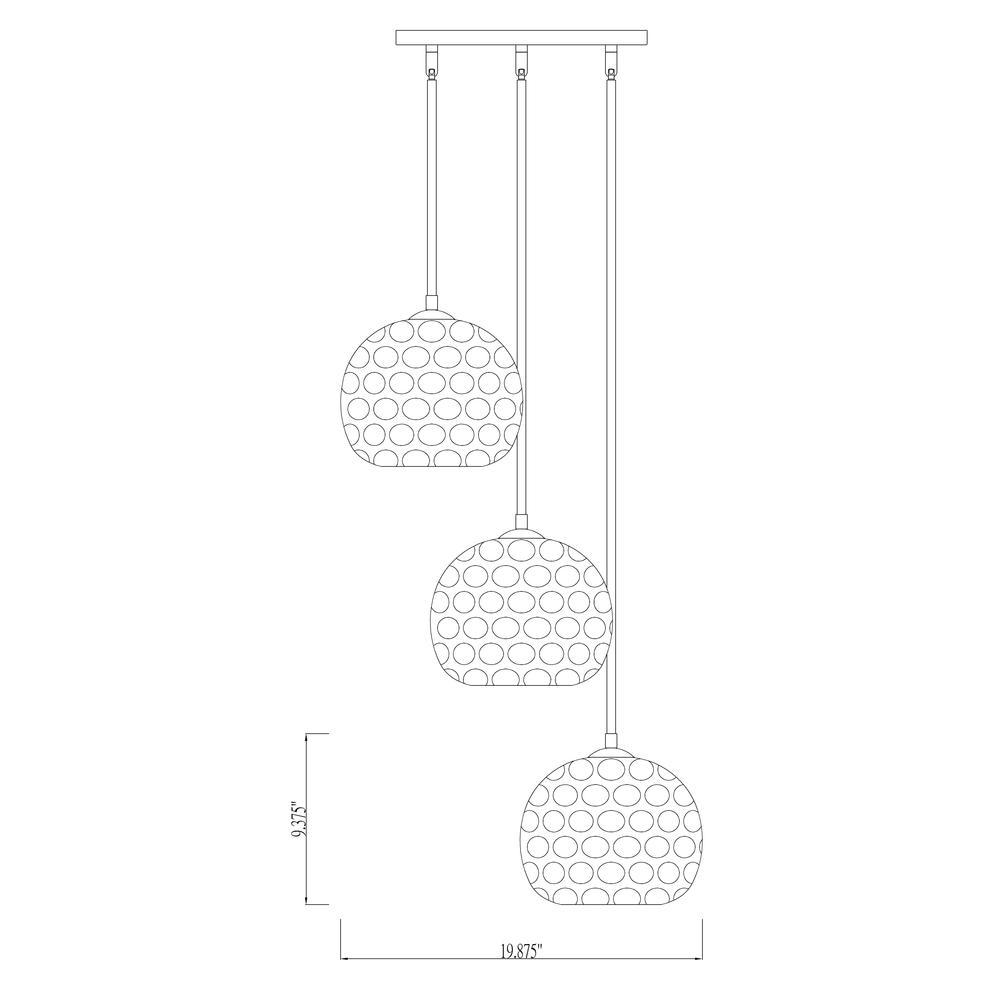 3 Light Chandelier. Picture 6