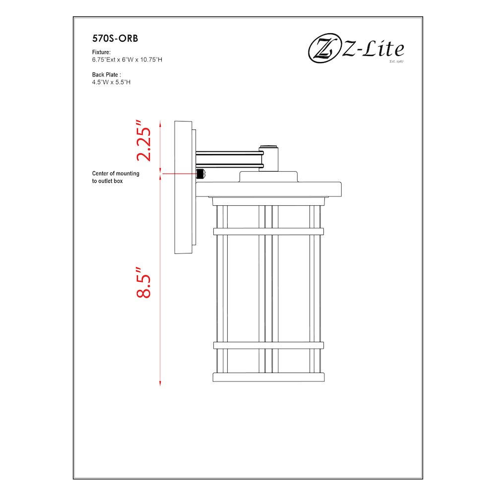 Z-Lite 1 Light Outdoor Wall Light. Picture 7
