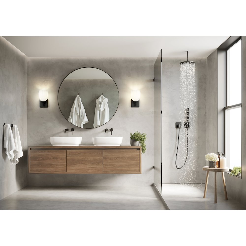 Z-Lite Oren 1 Light Vanity in Matte Black color, Steel frame. Picture 7