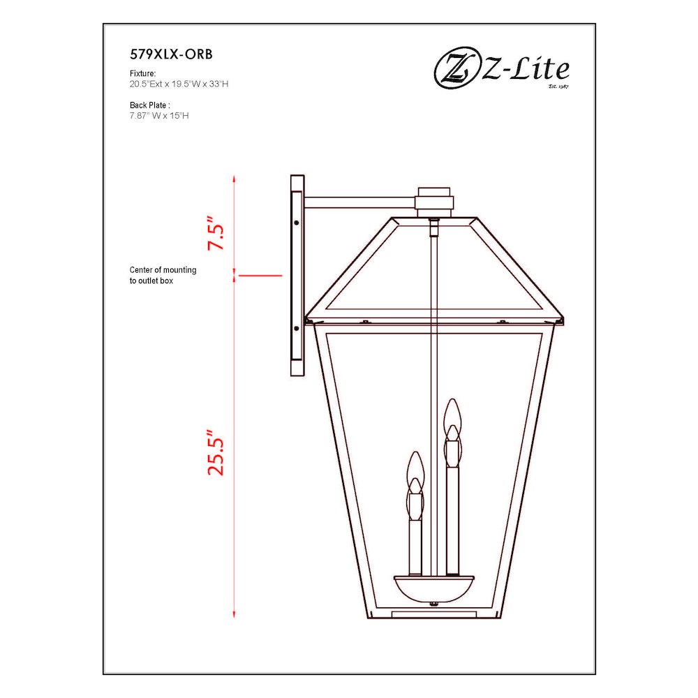 Z-Lite 4 Light Outdoor Wall Light. Picture 9