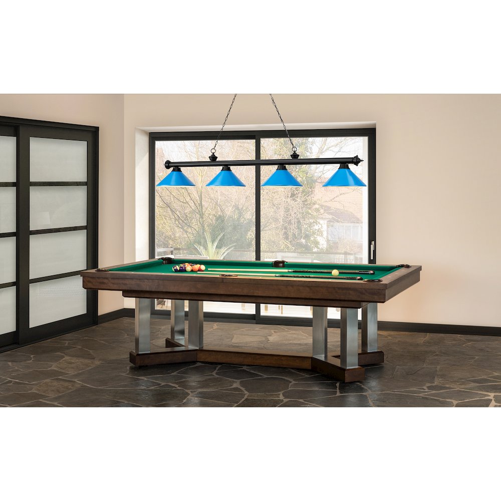 Z-Lite Cordon 4 Light Billiard, Steel Frame, Electric Blue Shade Color. Picture 6