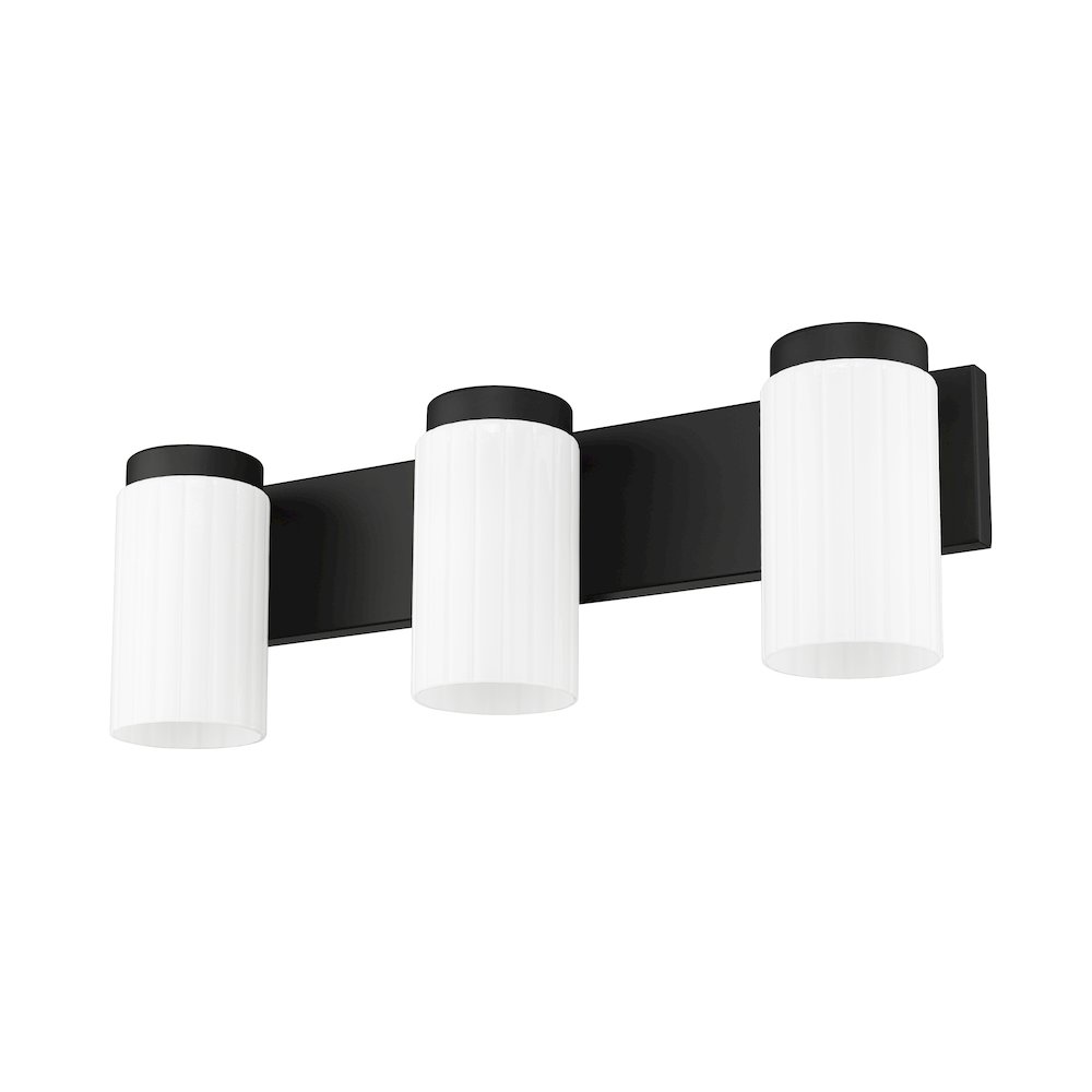 Z-Lite Burk 3 Light Vanity, Matte Black. Picture 5