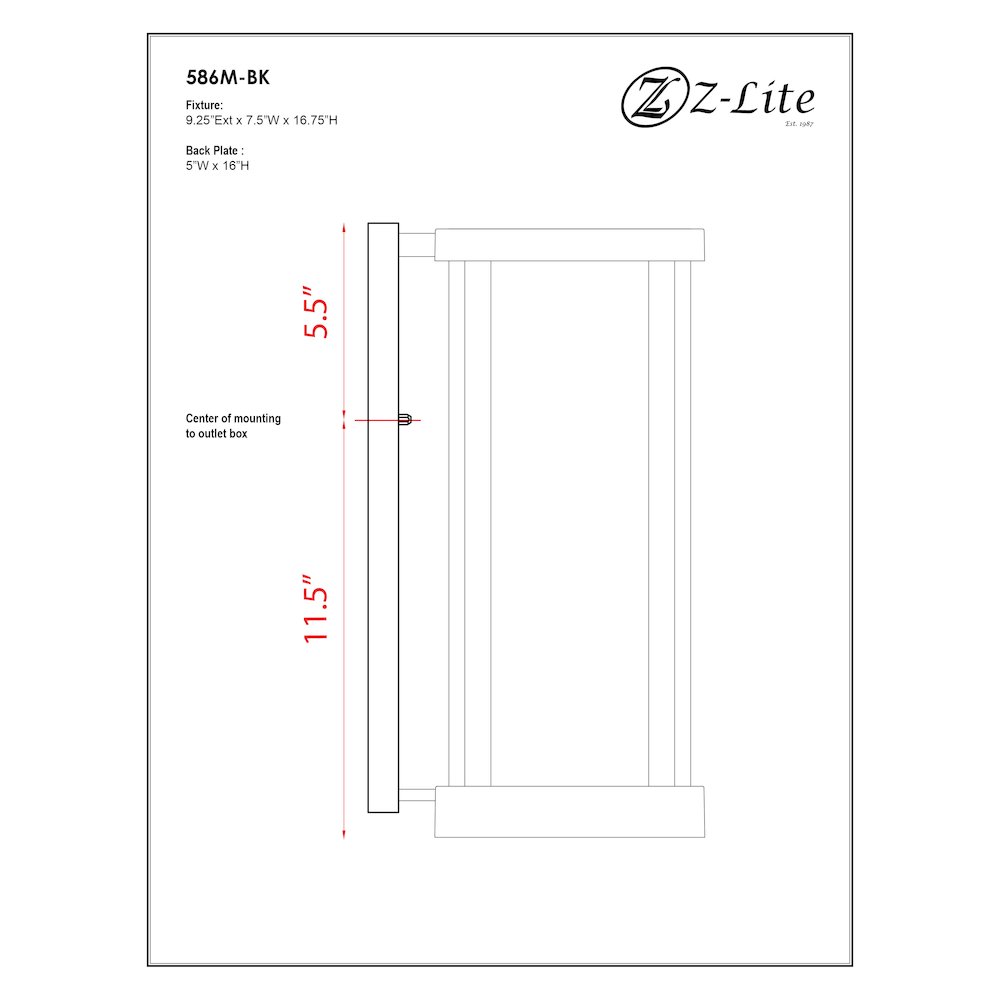 Z-Lite 1 Light Outdoor Wall Light. Picture 9