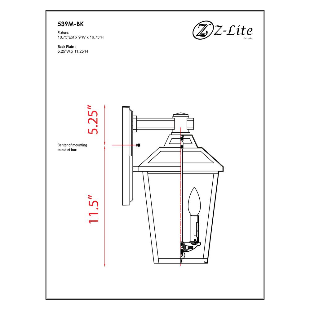 Z-Lite 3 Light Outdoor Wall Light. Picture 2