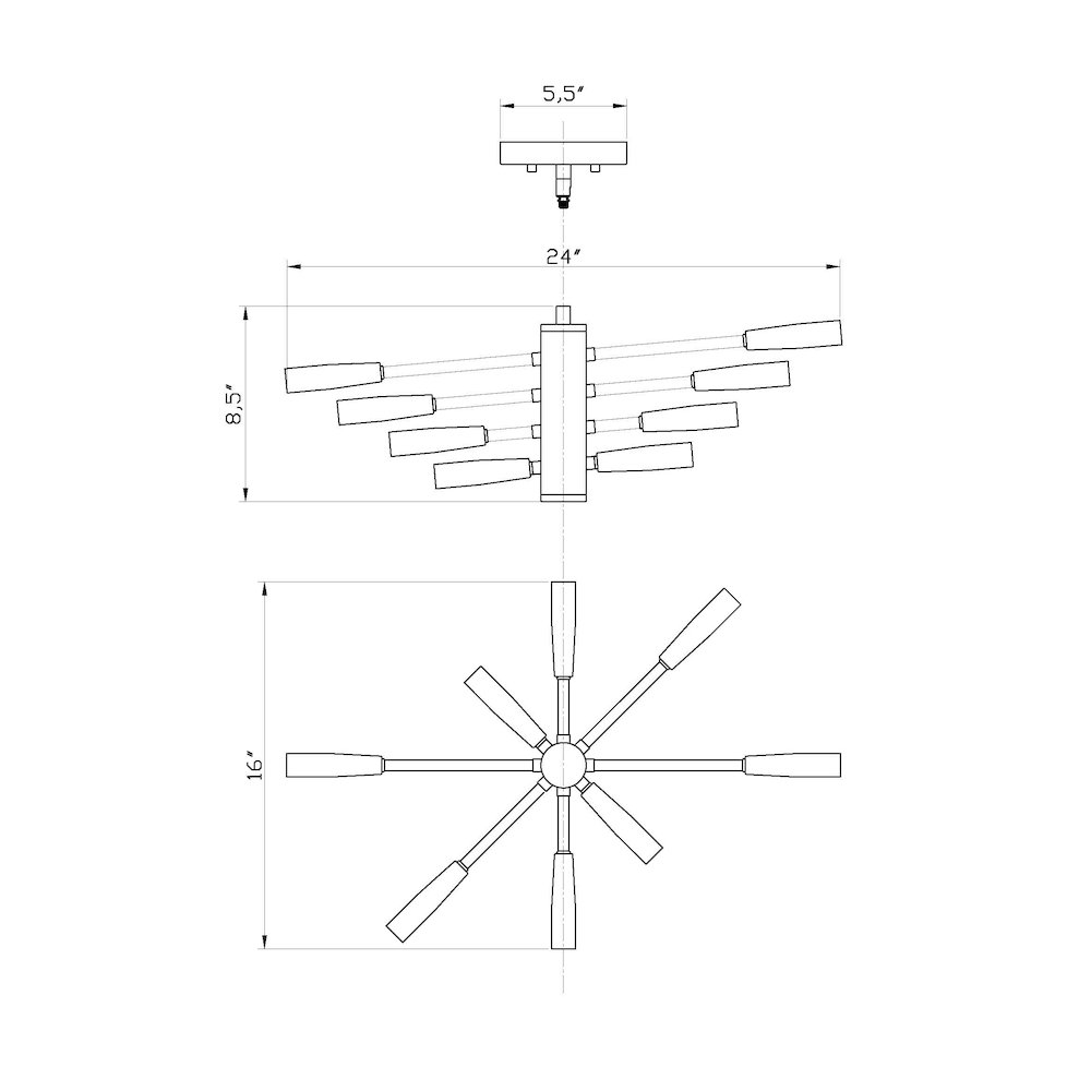 Z-Lite 8 Light Chandelier. Picture 8