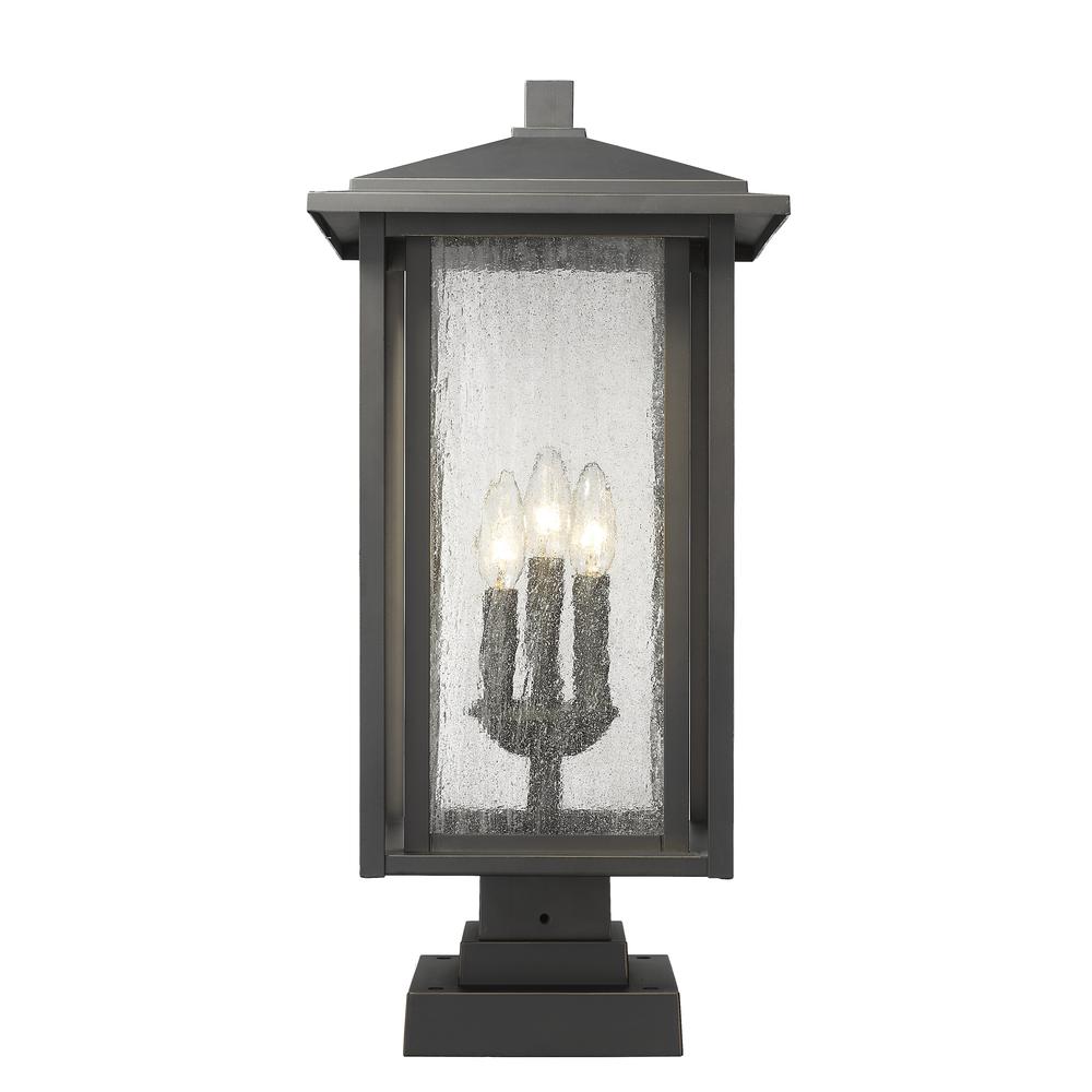 3 Light Outdoor Pier Mounted Fixture. Picture 2