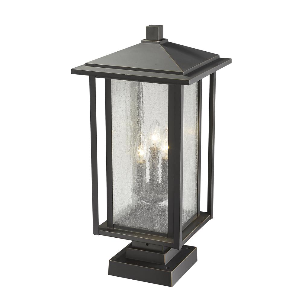 3 Light Outdoor Pier Mounted Fixture. Picture 4