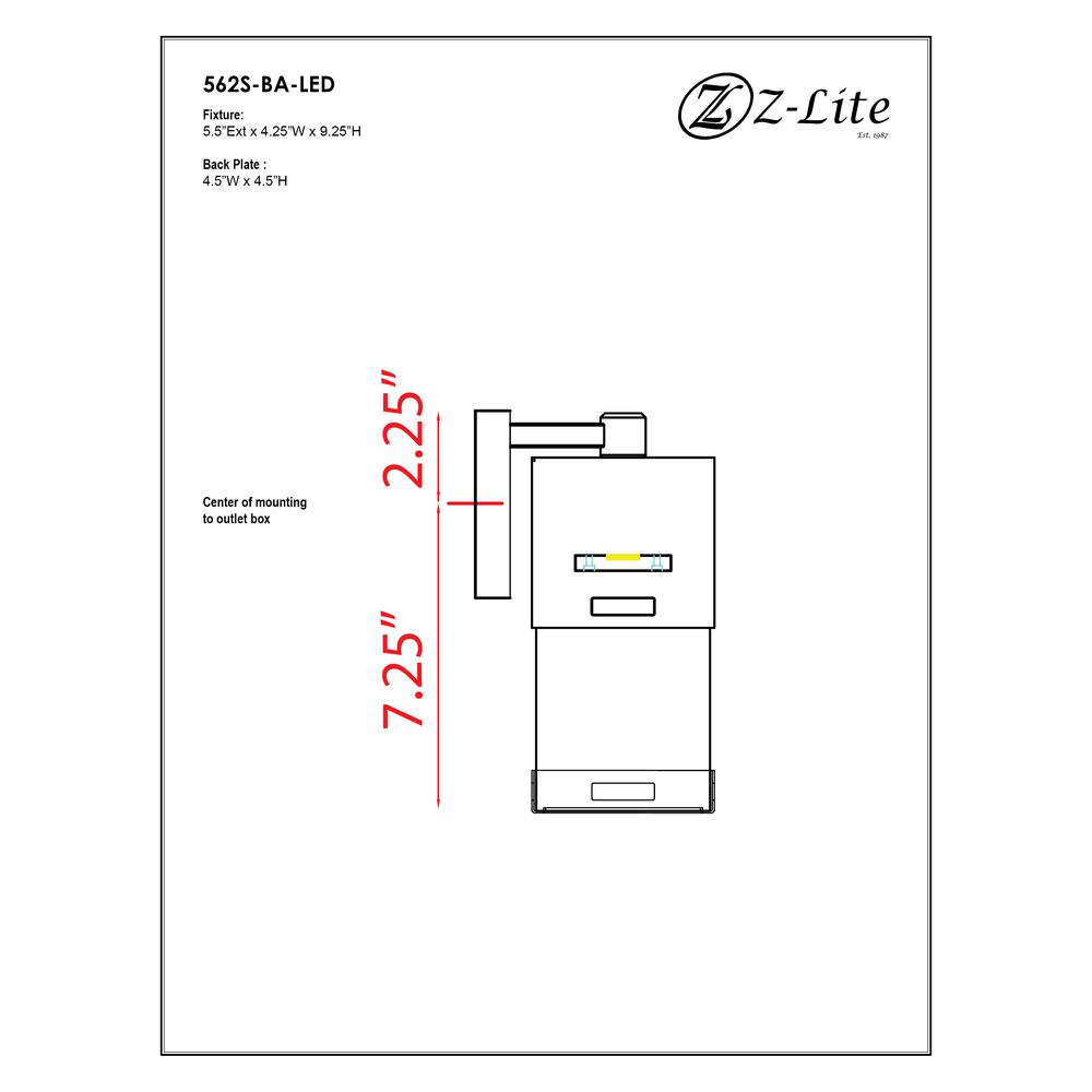 Z-Lite 1 Light Outdoor Wall Light. Picture 2