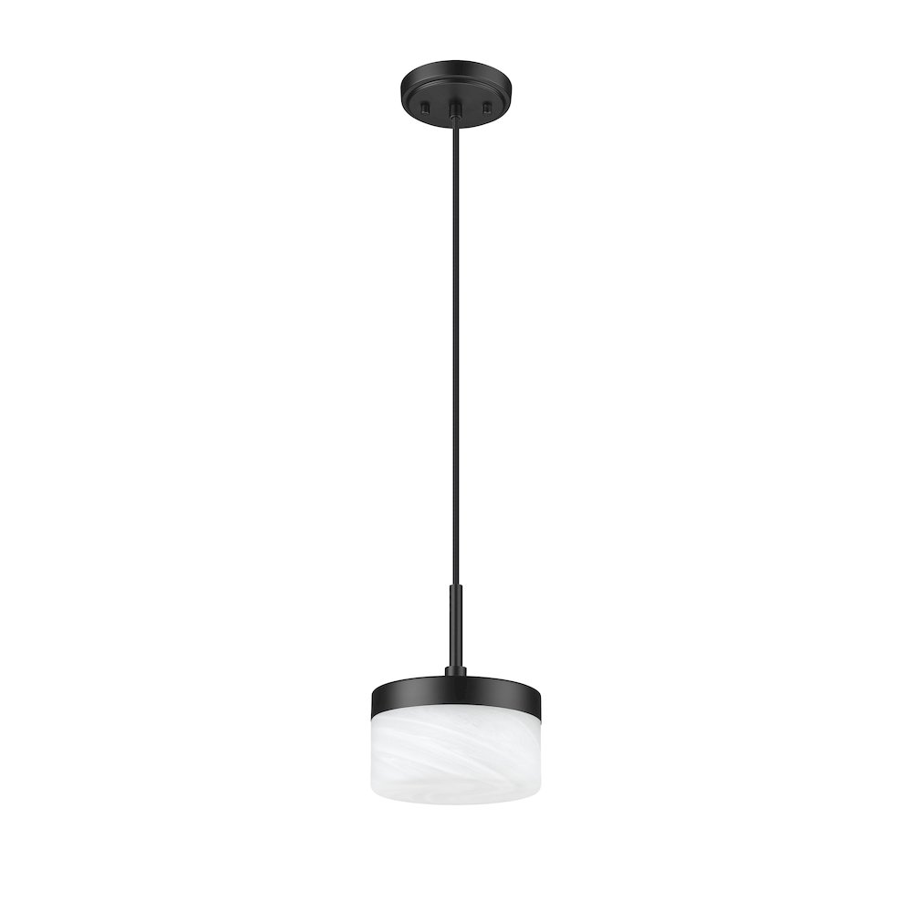 Z-Lite 1 Light Pendant, Matte Black. Picture 7