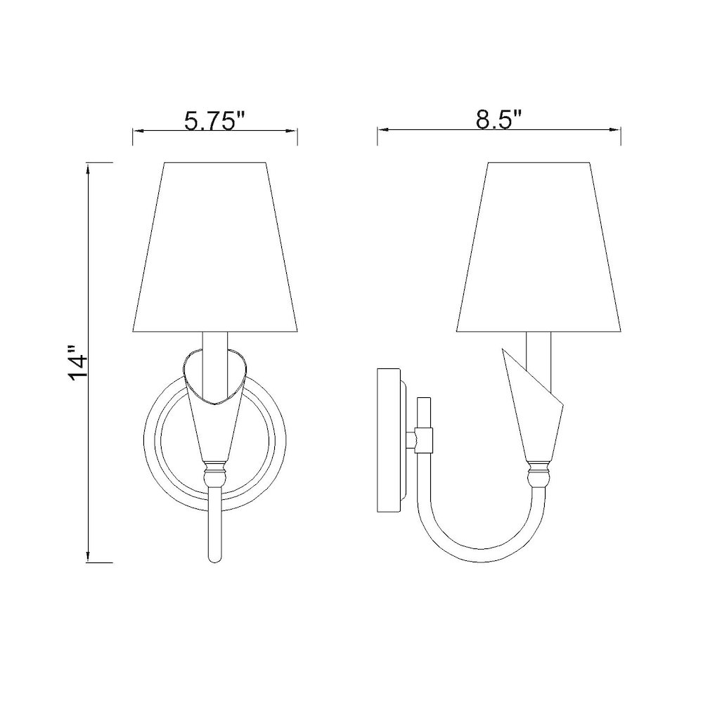 Z-Lite Claudelle 1 Light Wall Sconce in Matte Black color, Steel frame. Picture 8