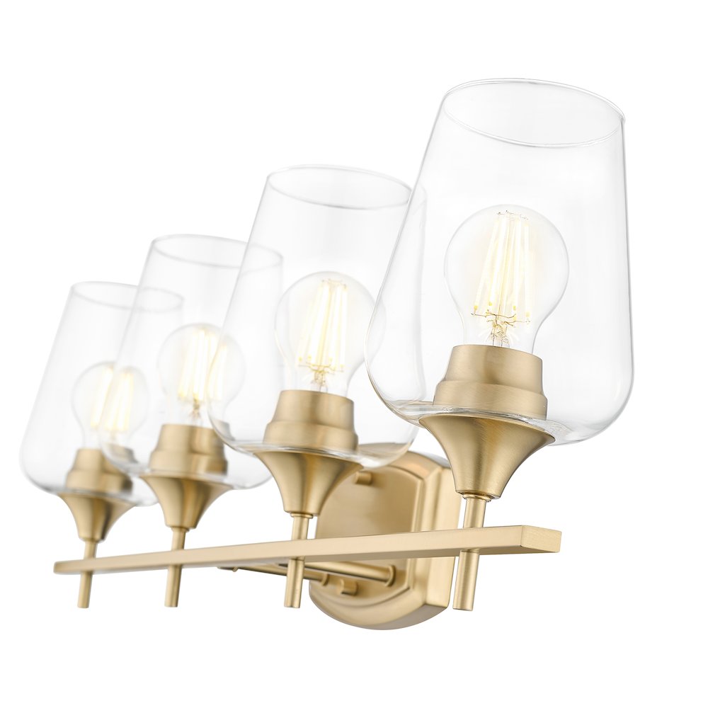 Z-Lite 4 Light Vanity, Burnished Brass. Picture 4