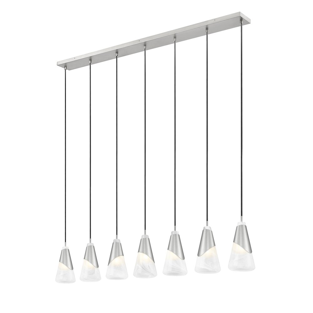 Z-Lite Aimie 7 Light Linear Chandelier, Brushed Nickel. Picture 2