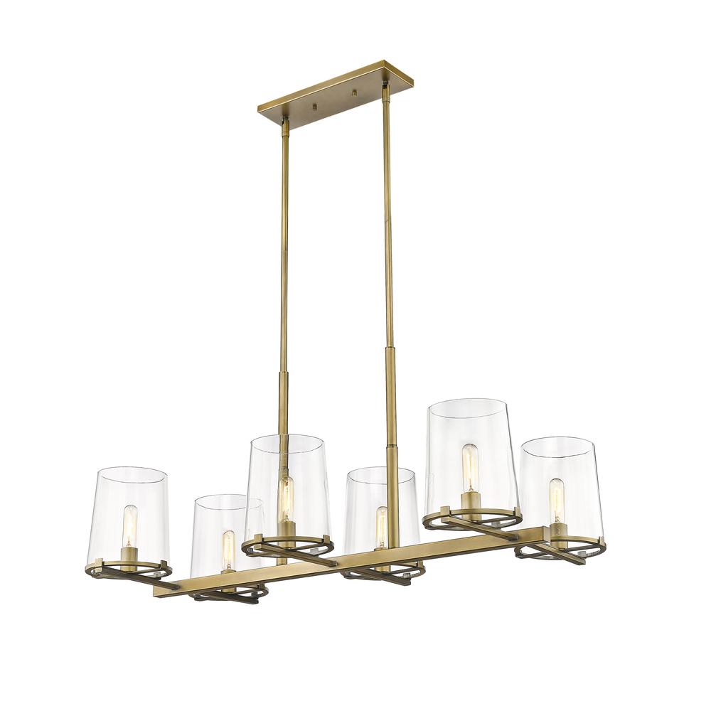 6 Light Linear Chandelier. Picture 1