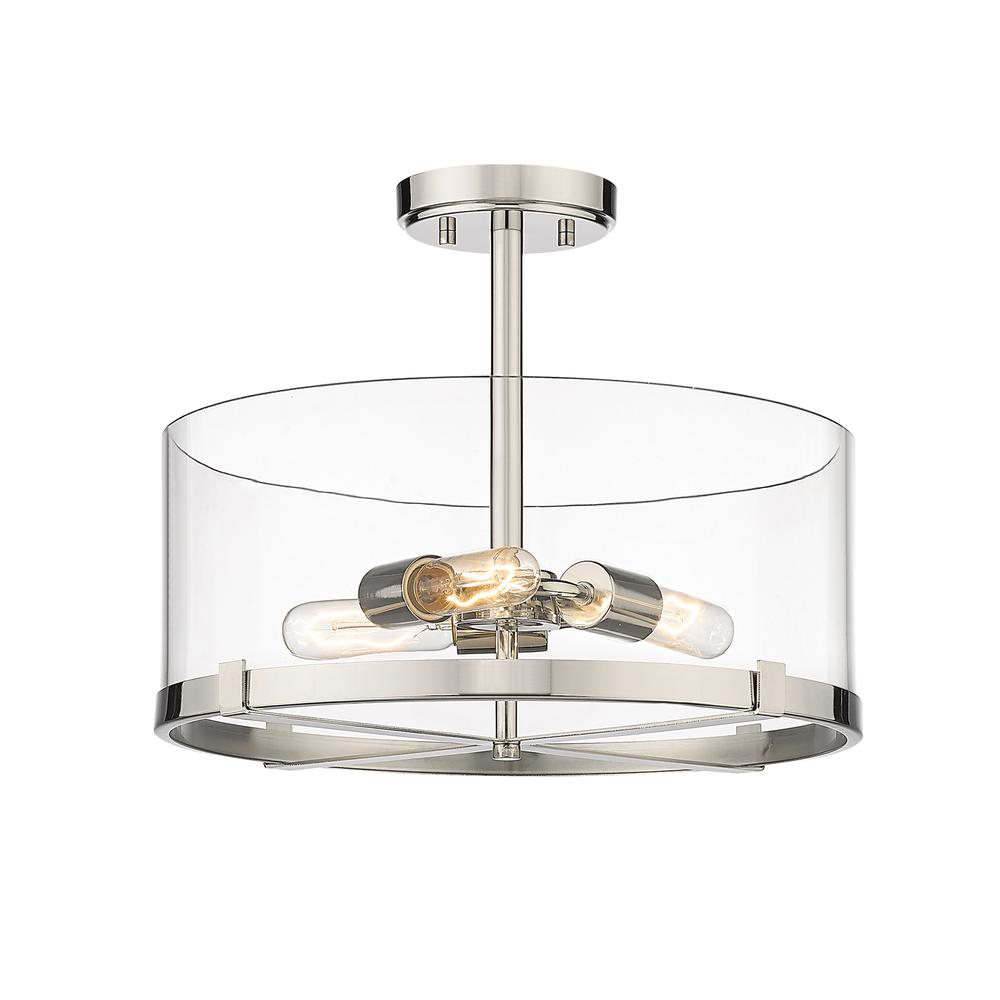 3 Light Semi Flush Mount. Picture 1