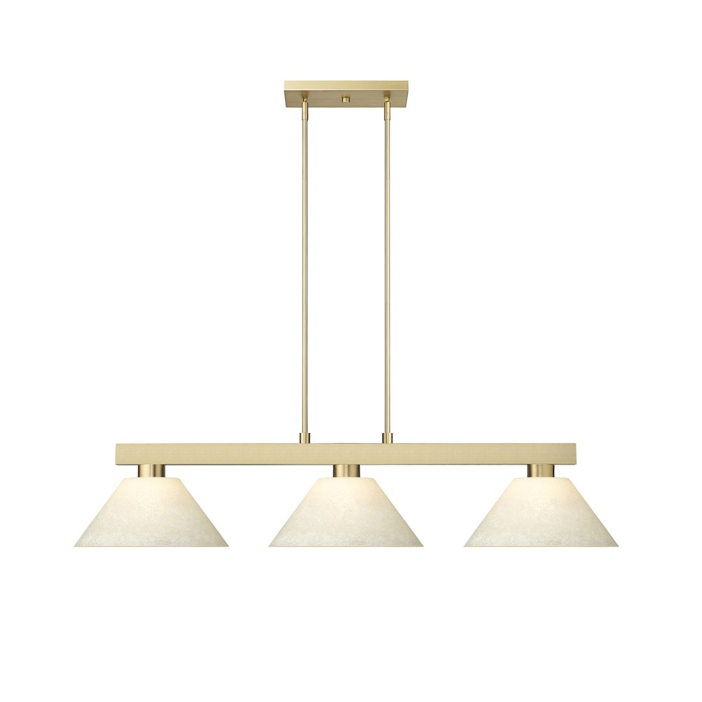 Z-Lite Cobalt 3 Light Billiard, Steel Frame, Golden Mottle Shade Color. Picture 2