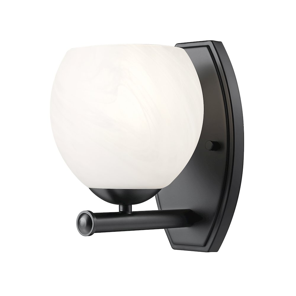 Z-Lite 1 Light Wall Sconce, Matte Black. Picture 1