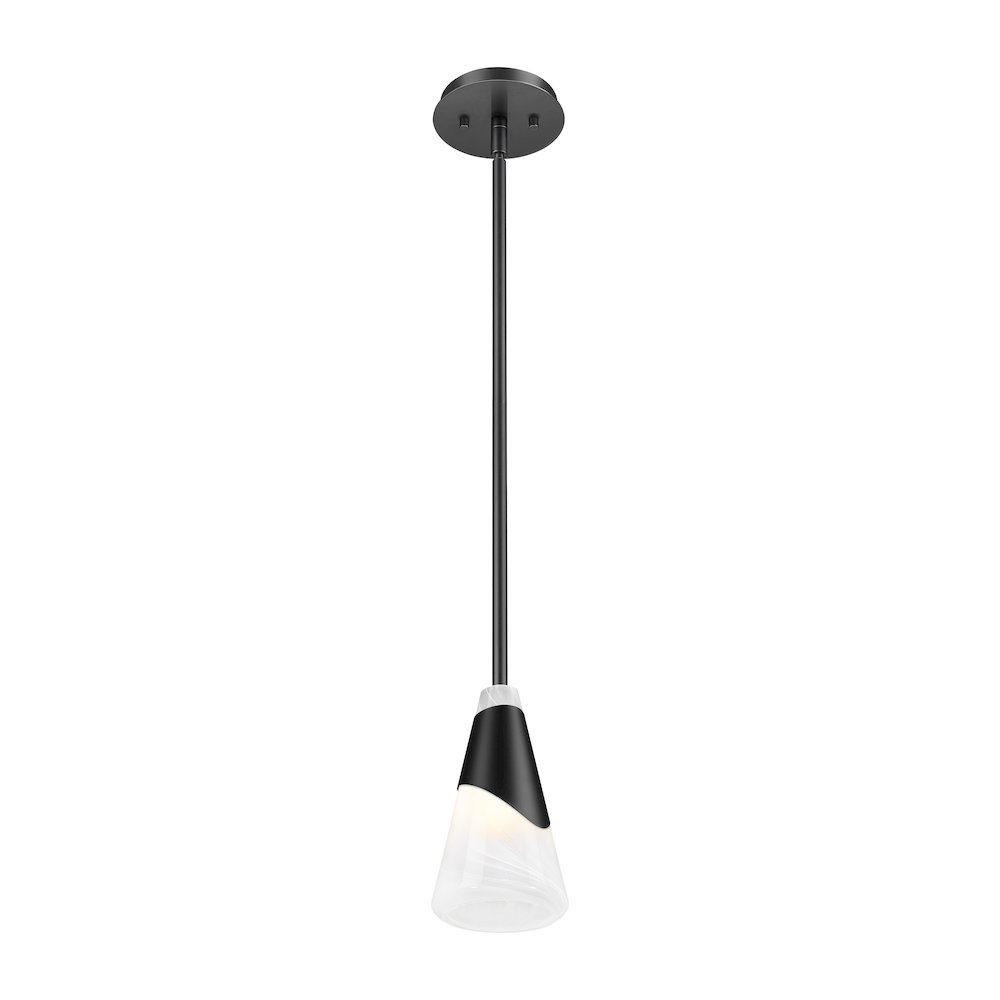 Z-Lite Aimie 1 Light Pendant, Matte Black. Picture 3