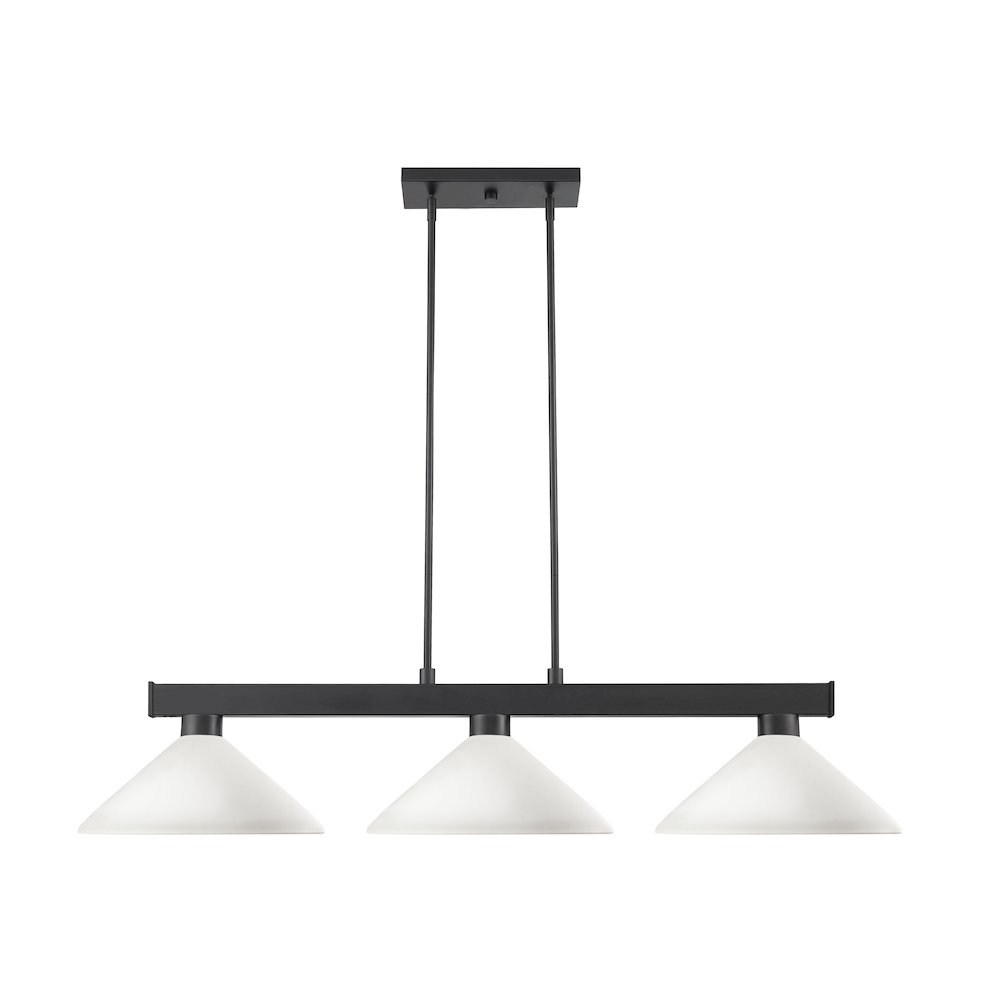 Z-Lite Cobalt 3 Light Billiard, Steel Frame, Matte Opal Shade Color. Picture 1