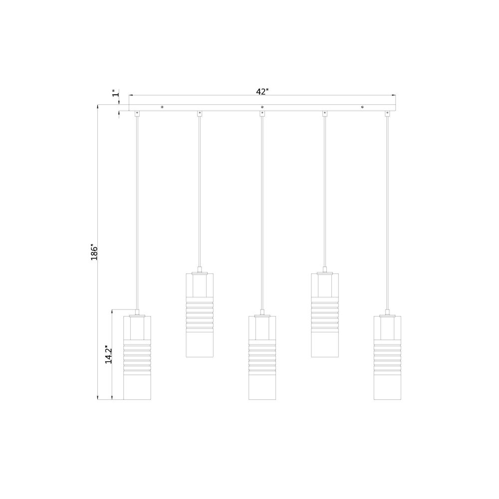 Z-Lite 5 Light Linear Chandelier. Picture 8
