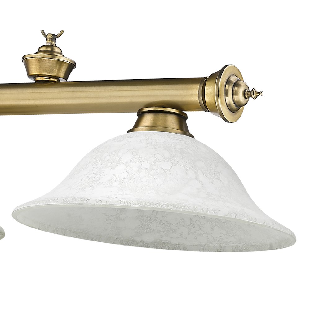 Z-Lite Cordon 3 Light Billiard, Steel Frame, White Mottle Shade Color. Picture 4