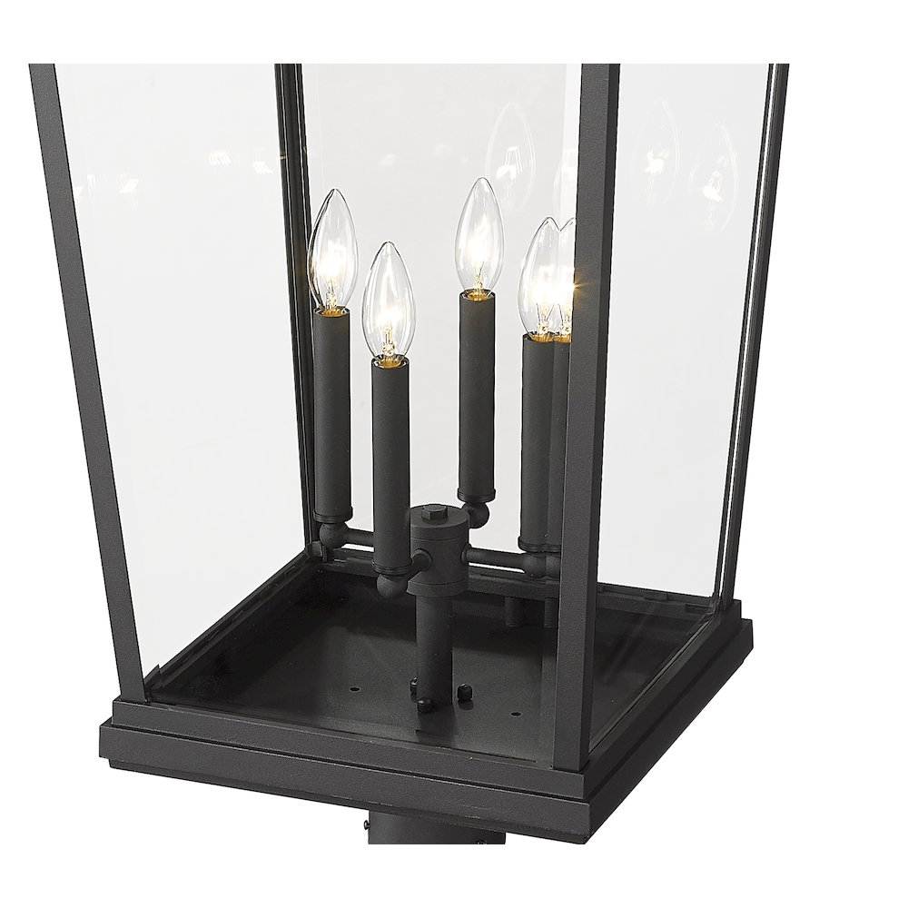 Z-Lite Beacon 4 Light Outdoor Post Mounted Fixture, Black. Picture 4
